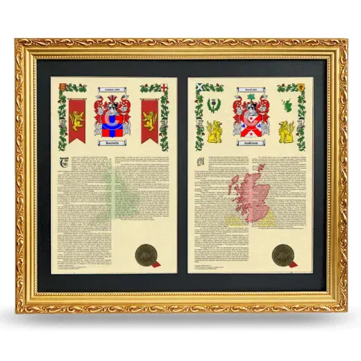 Double Armorial History Framed - Gold