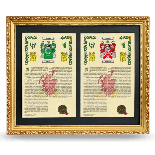 Double Armorial History Framed - Gold