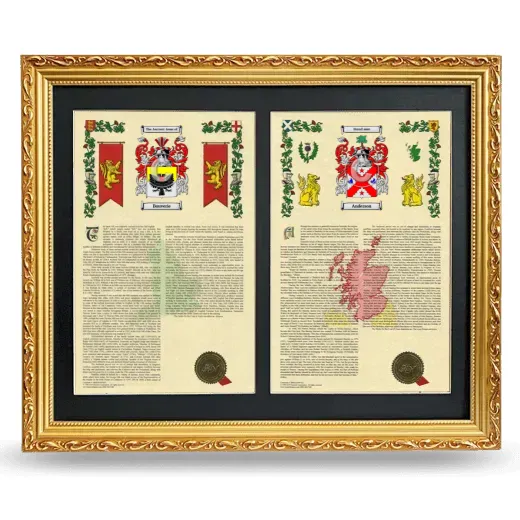 Double Armorial History Framed - Gold