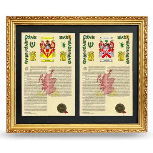 Double Armorial History Framed - Gold