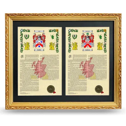 Double Armorial History Framed - Gold