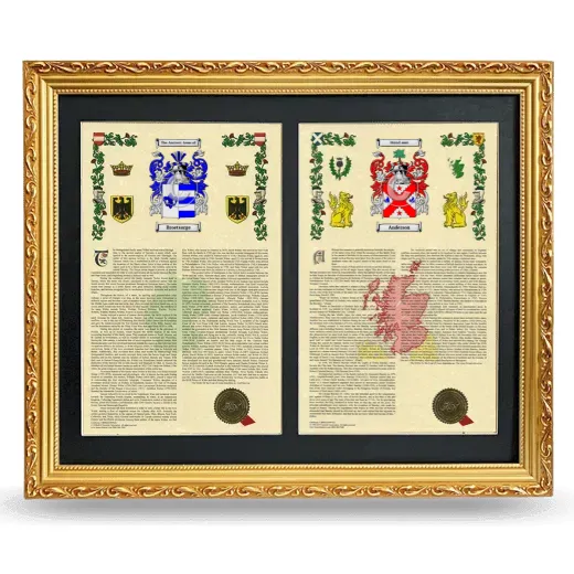 Double Armorial History Framed - Gold