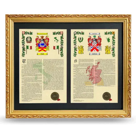 Double Armorial History Framed - Gold
