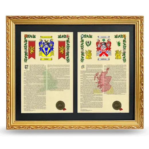 Double Armorial History Framed - Gold