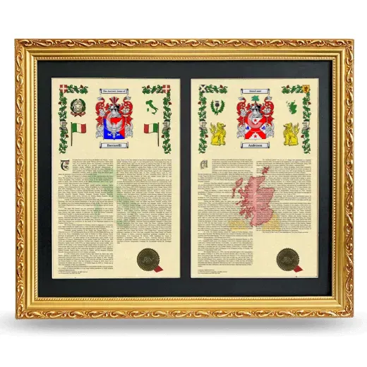 Double Armorial History Framed - Gold