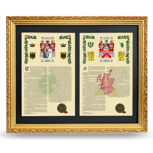Double Armorial History Framed - Gold