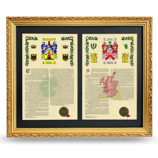 Double Armorial History Framed - Gold