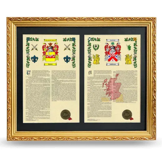 Double Armorial History Framed - Gold