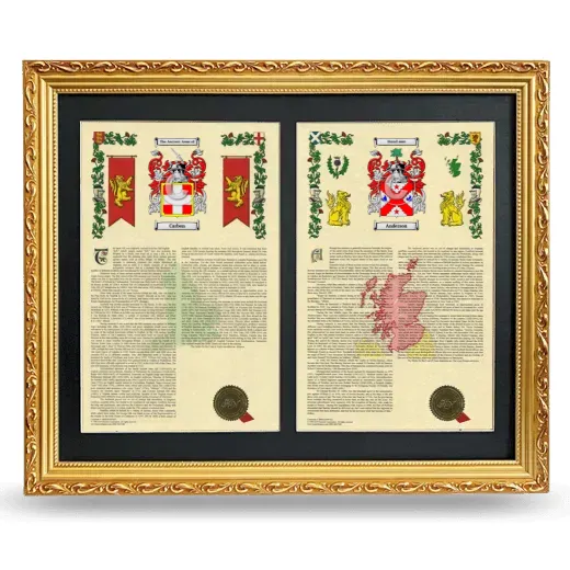Double Armorial History Framed - Gold