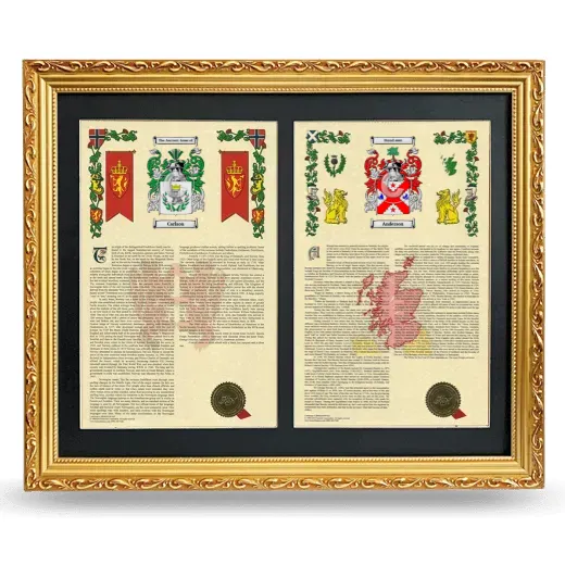 Double Armorial History Framed - Gold