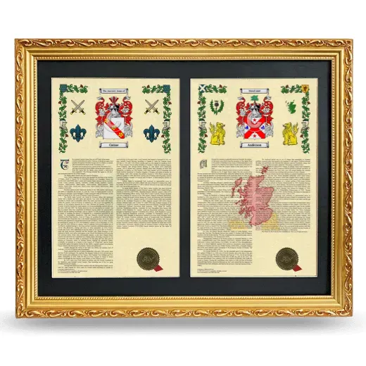 Double Armorial History Framed - Gold