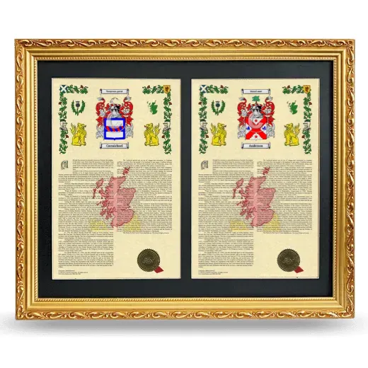 Double Armorial History Framed - Gold
