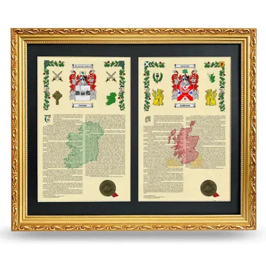 Double Armorial History Framed - Gold