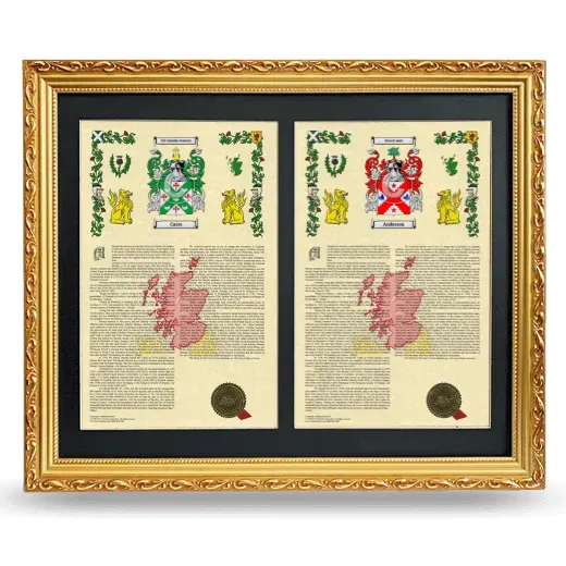 Double Armorial History Framed - Gold