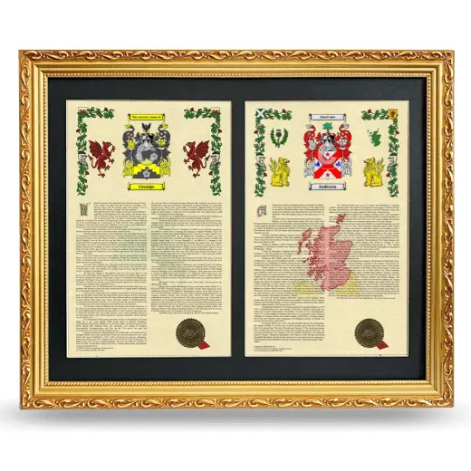 Double Armorial History Framed - Gold