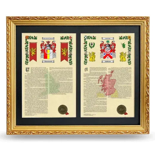 Double Armorial History Framed - Gold