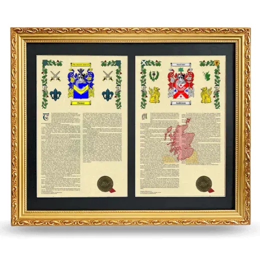 Double Armorial History Framed - Gold
