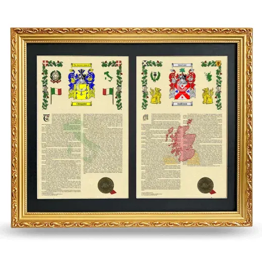 Double Armorial History Framed - Gold