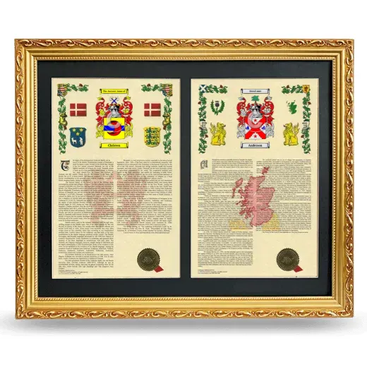 Double Armorial History Framed - Gold