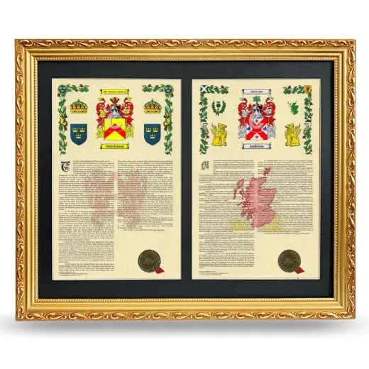 Double Armorial History Framed - Gold