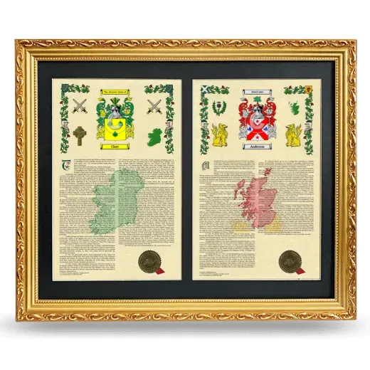 Double Armorial History Framed - Gold