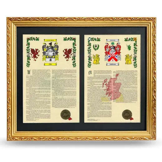 Double Armorial History Framed - Gold