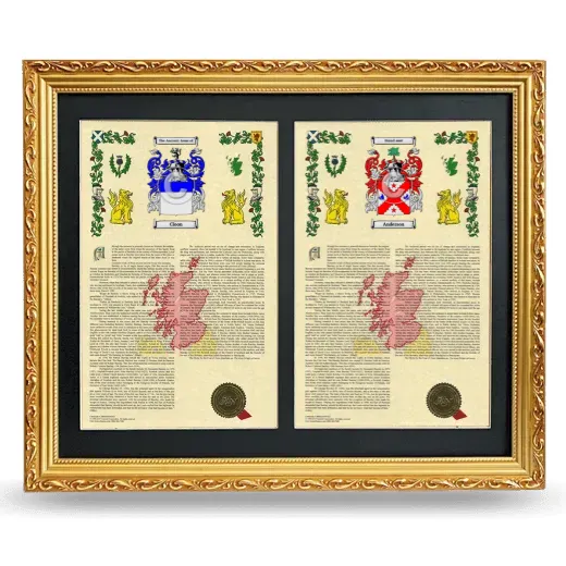 Double Armorial History Framed - Gold