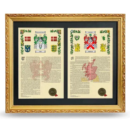 Double Armorial History Framed - Gold