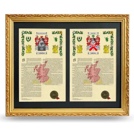 Double Armorial History Framed - Gold