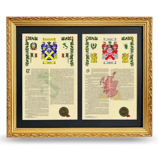 Double Armorial History Framed - Gold