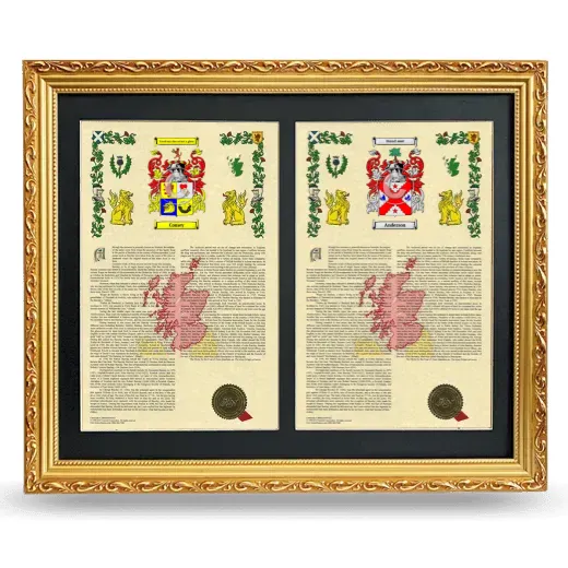 Double Armorial History Framed - Gold