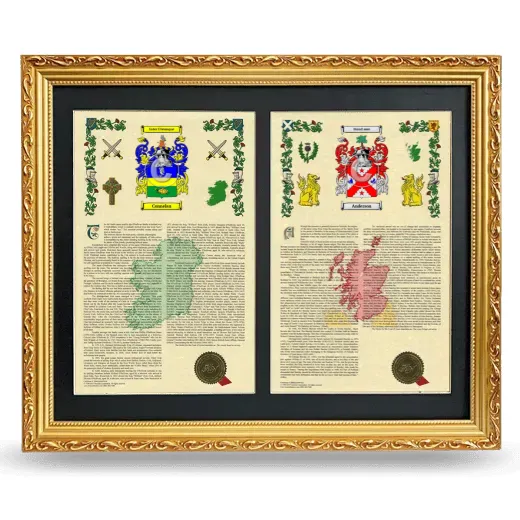 Double Armorial History Framed - Gold