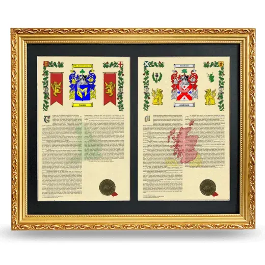 Double Armorial History Framed - Gold