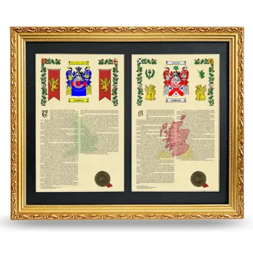 Double Armorial History Framed - Gold