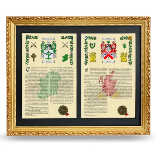 Double Armorial History Framed - Gold