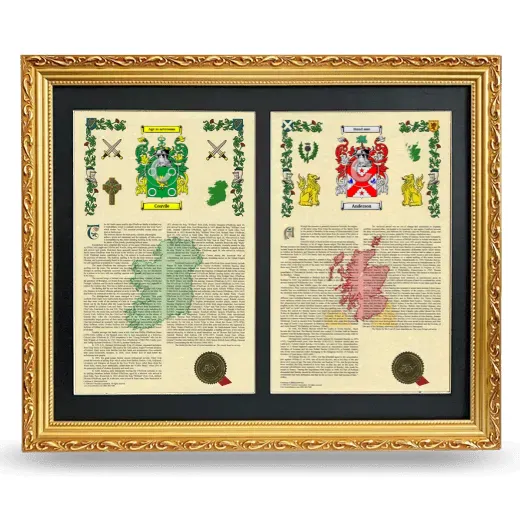 Double Armorial History Framed - Gold