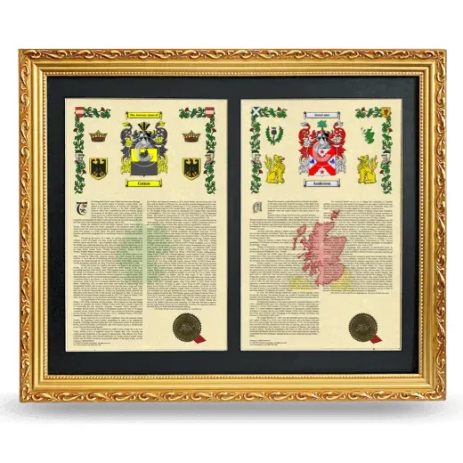Double Armorial History Framed - Gold