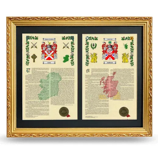 Double Armorial History Framed - Gold