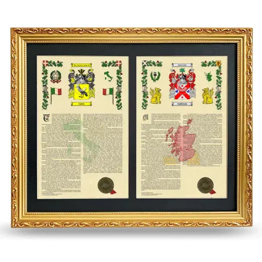 Double Armorial History Framed - Gold