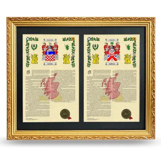 Double Armorial History Framed - Gold