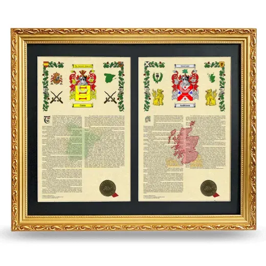 Double Armorial History Framed - Gold