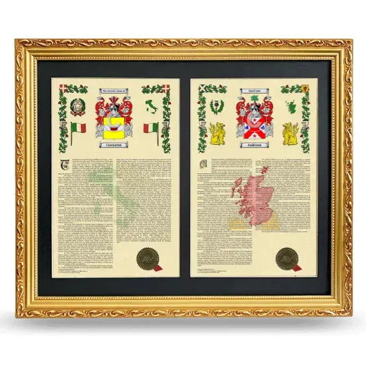 Double Armorial History Framed - Gold