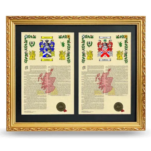Double Armorial History Framed - Gold