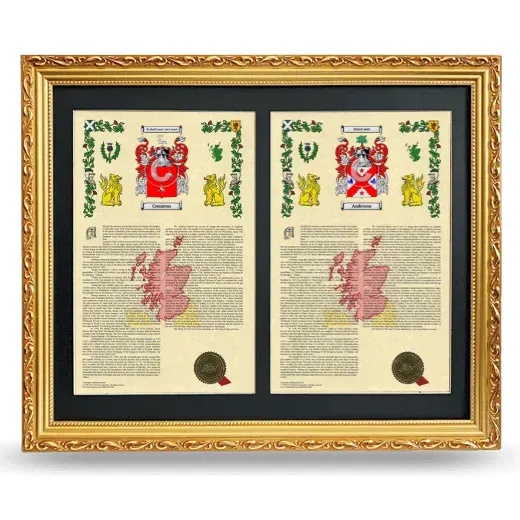 Double Armorial History Framed - Gold