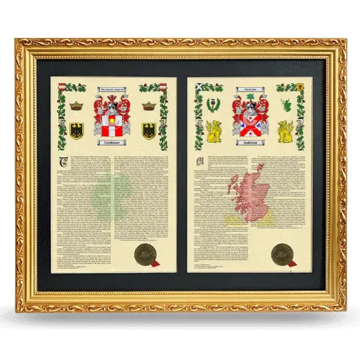 Double Armorial History Framed - Gold