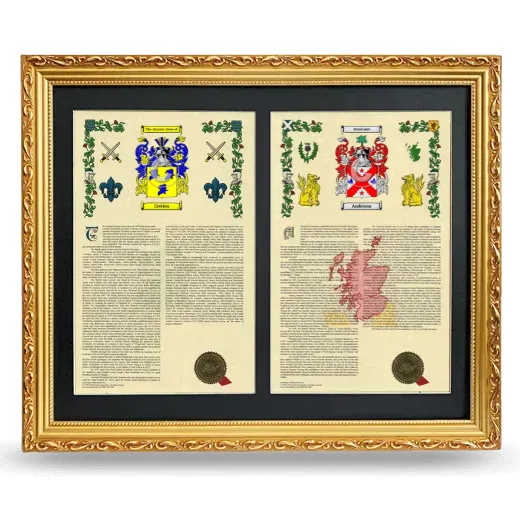 Double Armorial History Framed - Gold