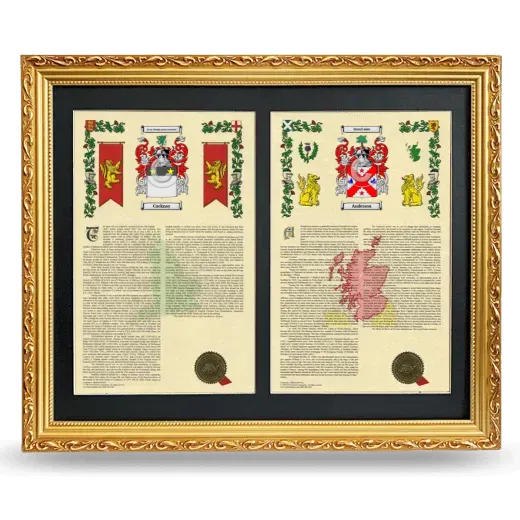 Double Armorial History Framed - Gold