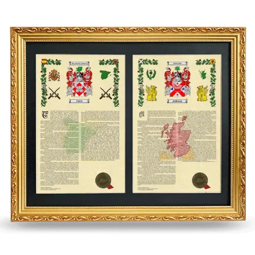 Double Armorial History Framed - Gold