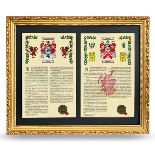 Double Armorial History Framed - Gold