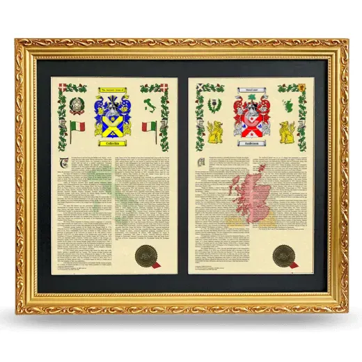 Double Armorial History Framed - Gold